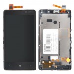 Дисплей для Nokia Lumia 820 в сборе с сенсорным стеклом black (черный)